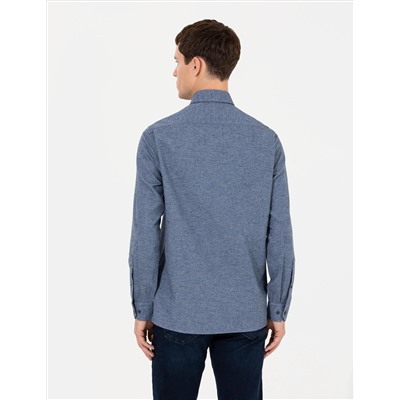 Mavi Slim Fit Uzun Kollu Gömlek