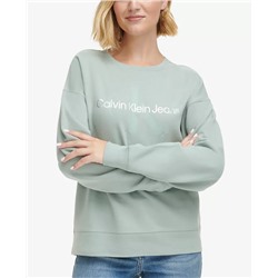 CALVIN KLEIN JEANS Women's West Village Foiled Logo-Print Sweatshirt