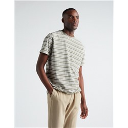 Striped T-shirt, Men, Dark Green