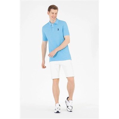 Erkek Turkuaz Basic Polo Yaka Tişört