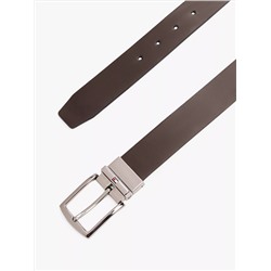 Reversible Flag Logo Loop Leather Belt