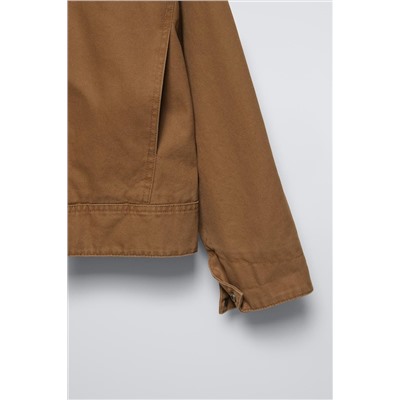 FADED JACKET WITH CORDUROY COLLAR