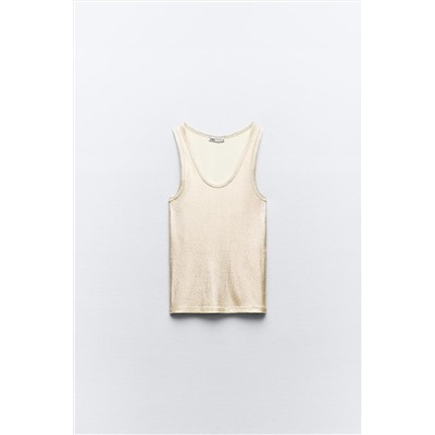 RIBBED METALLIC T-SHIRT