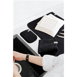 HAMUR Siyah Microwell 3 Prç Set Microfiber Bulaşık Kurutma Matı 3'lü Mutfak Seti Kurulama Bezi Örtüsü E68MF095097HM