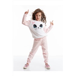 Denokids Baby Cat Pembe Kız Çocuk Eşofman Takım CFF-19K1-049