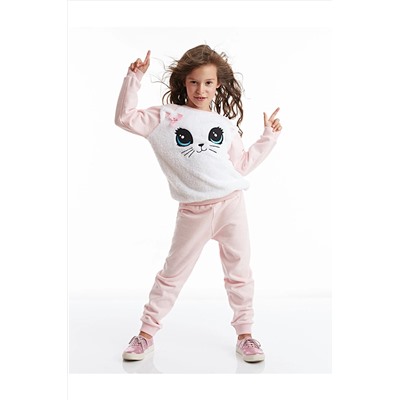 Denokids Baby Cat Pembe Kız Çocuk Eşofman Takım CFF-19K1-049