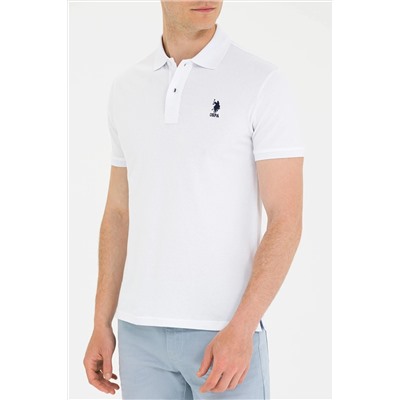 Erkek Beyaz Basic Polo Yaka Tişört
