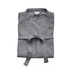 LACOSTE HOME Logo Patch 100% Cotton Pique Bath Robe