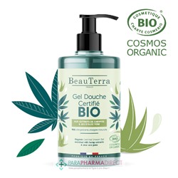BeauTerra Gel Douche Certifié BIO - Aux Extraits de Chanvre & Jus d'Aloe Vera 750 mL
