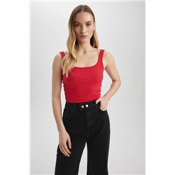 Defacto Slim Fit Kare Yaka Fitilli Kaşkorse Atlet X9420AZ23SM