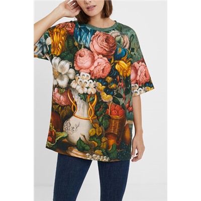 Camiseta oversize floral