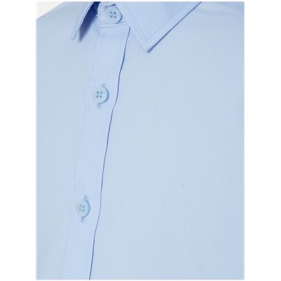 Light Blue Boys Regular Fit Short Sleeve School Shirt 2 Pack