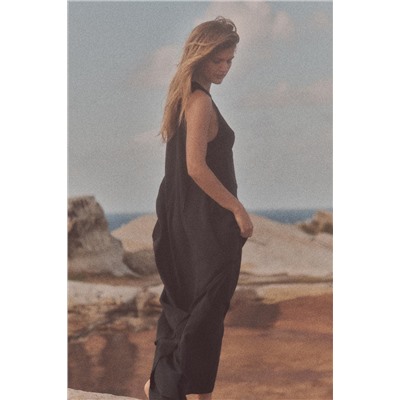 FLOWING VOLUMINOUS MIDI DRESS