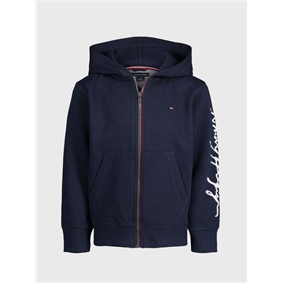 TOMMY HILFIGER BIG KIDS’ SIGNATURE SLEEVE ZIP HOODIE