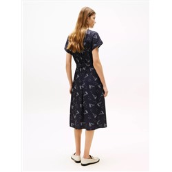 Nautical Print Midi Dress