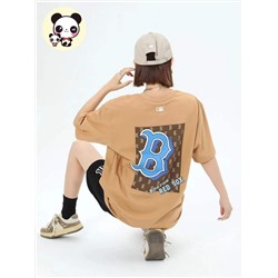 Повседневная свободная футболка с круглым вырезом и короткими рукавами  ML*B ОРИГИНАЛ!