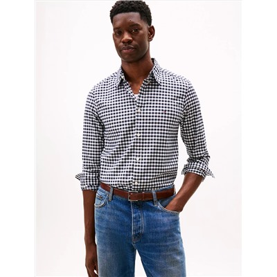 Slim Fit Stretch Gingham Oxford Shirt
