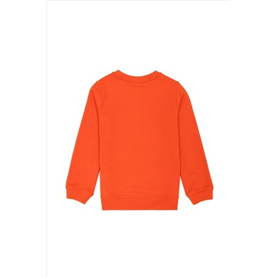 Erkek Çocuk Turuncu Basic Sweatshirt