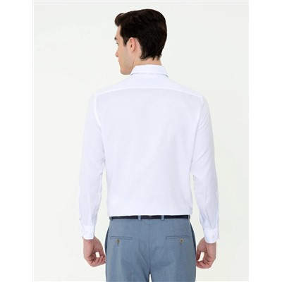 Beyaz Slim Fit Oxford Gömlek