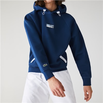 Men's Zip Pocket Hooded Sweatshirt With Badge