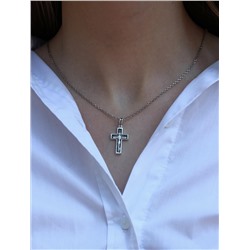 Крест из чернёного серебра - 3,2 см 925 пробы К3-634ч
