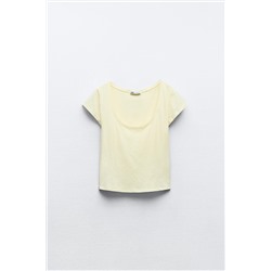 SLUB KNIT CROPPED T-SHIRT