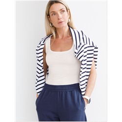 Топ облегающий из эластичного хлопка с квадратным вырезом каре