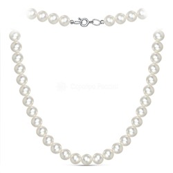 Колье из серебра с речным культивированным жемчугом родированное - 40 см ОБК1-5009р40