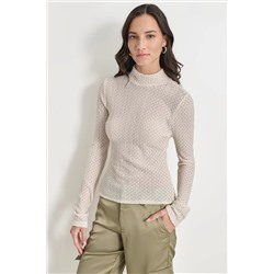 PEBBLE LACE TURTLENECK