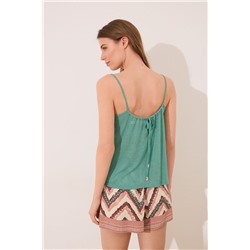 Camiseta tirantes canalé verde