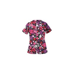 UA Painted Pink Ribbons Black Print Scrub Top