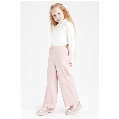 Defacto Kız Çocuk Wide Leg Suni Deri Pantolon Y8796A622WN
