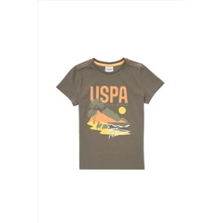 Erkek Çocuk Haki Bisiklet Yaka Tişört