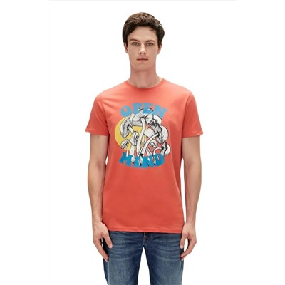 Bad Bear, Open Mind Yazili Erkek Tshirt - Kiremit