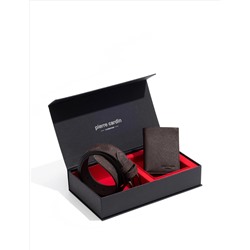 Kahverengi 2'li Kemer & Cüzdan Set