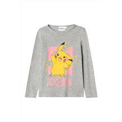 Camiseta Pikachu Pokémon Gris claro jaspeado