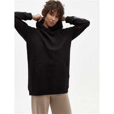 Oversize худи QUOLL из 100% хлопка с флуорисцентной вышивкой