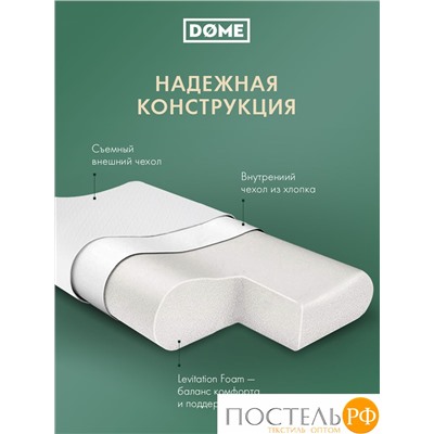 Dome СКИВЕ ЭРГО бел Подушка анатомическая 48х31х10/11, 1 пр., плстр/пенополиуретан
