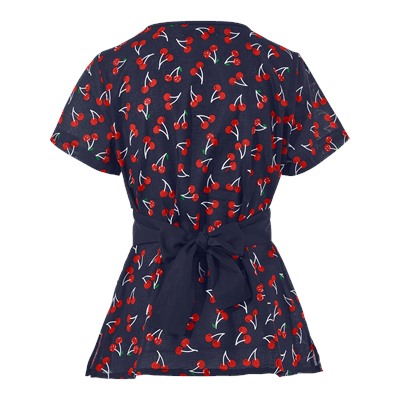 Koi Scrubs Cherry Jubilee Print Top