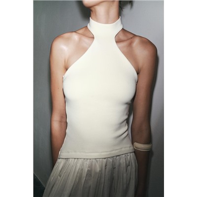 HALTERNECK DRESS WITH MATCHING DETAIL