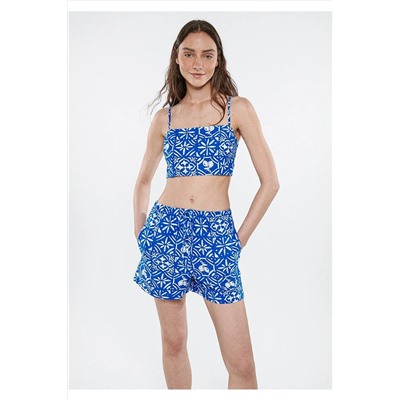 Mavi Limon Baskılı Crop Top 1210522-85475