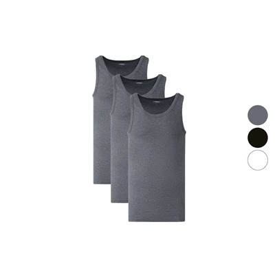 LIVERGY® Achselhemd Feinripp Herren, 3er Set