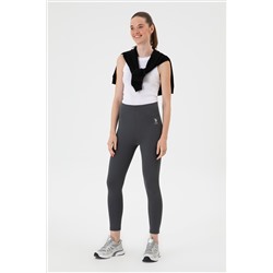 Kadın Antrasit Yüksek Bel Toparlayıcı Günlük Tayt