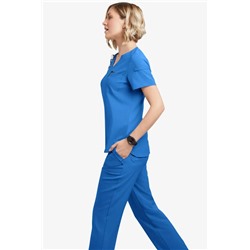STYLE # BU546-CERUL-S Easy STRETCH Nikki Women's 1-Pocket Scallop Neck Tuck-In Scrub Top