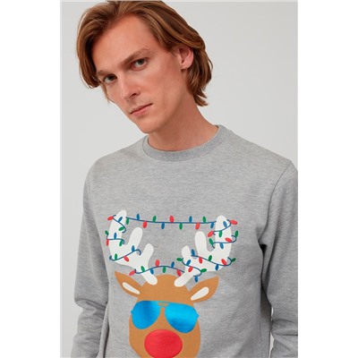 Sudadera polar Gris jaspeado