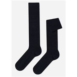 Lange Herrensocken mit Wolle und Baumwolle