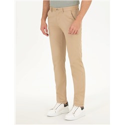Bej Regular Fit Kanvas Pantolon