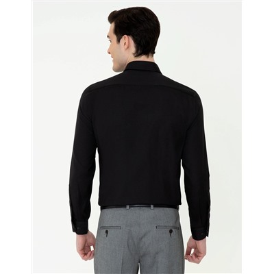Siyah Slim Fit Oxford Gömlek