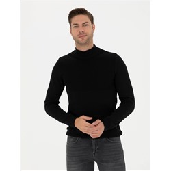 Siyah Slim Fit Kazak