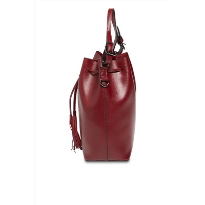 Bolso saco de piel Jila Burdeos
